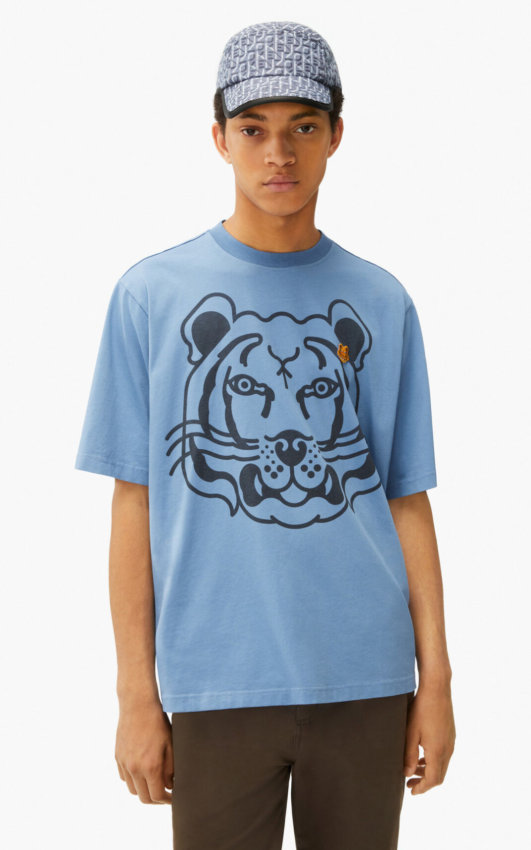 Camiseta Kenzo K Tiger oversized Masculino - Azuis | 325UFBJAR